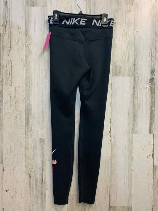 PRE-OWNED Size XS NIKE Activewear Black Spandex polyester Solid LEGGINGS