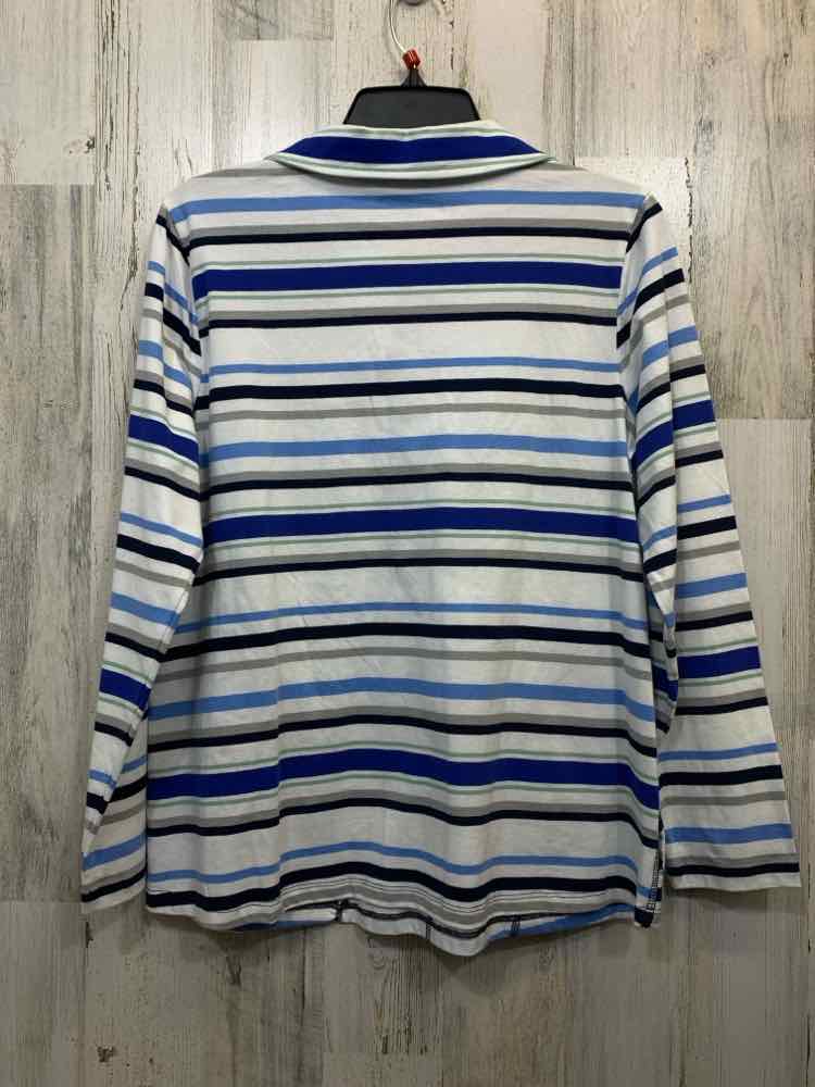 NWT KIM ROGERS Tops Size PS BLU/WHT Stripe LONG SLEEVE TOP