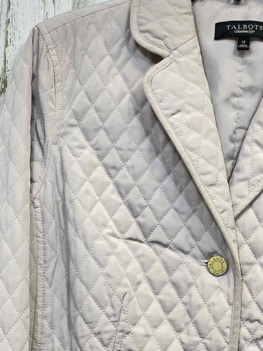 PRE-OWNED TALBOTS JACKETS / COATS Size 12 Beige QUILT JACKET Jacket/BEIGE QUILT