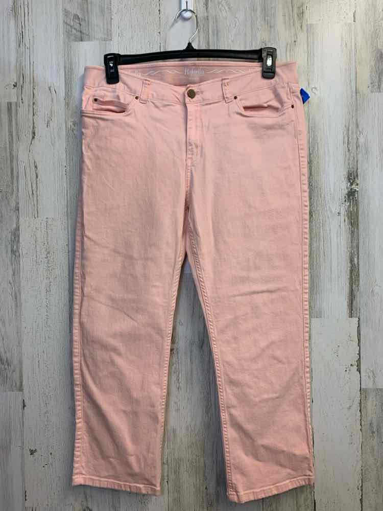 PRE-OWNED Size 14 RAFAELLA BOTTOMS Pink Solid CAPRI CAPRI/2 POCKETS ON THE FRONT