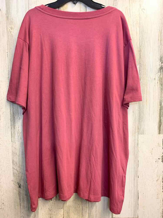 NWT GRAYSON THREADS PLUS SIZES Size 3X Pink BUTTERFLY SHORT SLEEVES TOP