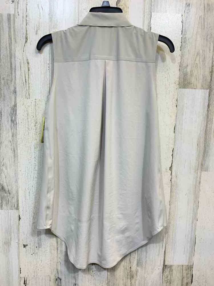 PRE-OWNED ATHLETA Tops Size XS BIEGE BUTTON UP Blouse/BEIGE SLEEVELESS BUTTON UP