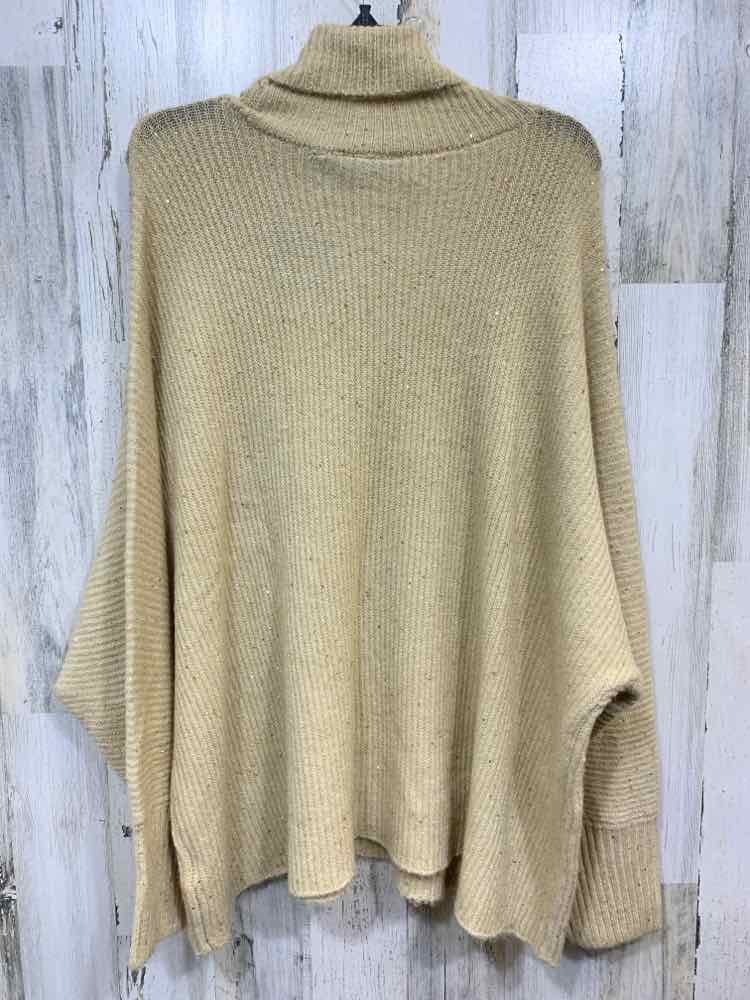 NWT RAFAELLA Size 3X PLUS SIZES Gold RIB SEQUIN KNIT BAT SLEEVES/COWL SWEATER