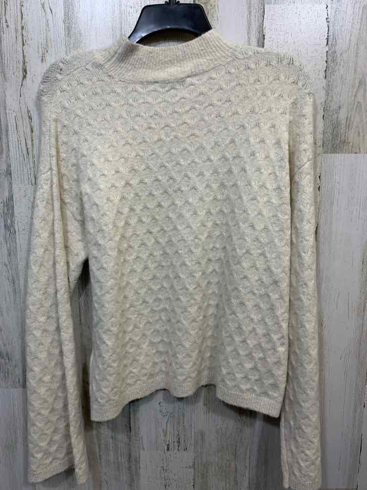 NWT ON 34TH Size S Tops Cream WAFFLE KNIT LONG SLEEVES MOCK NECK SWEATER