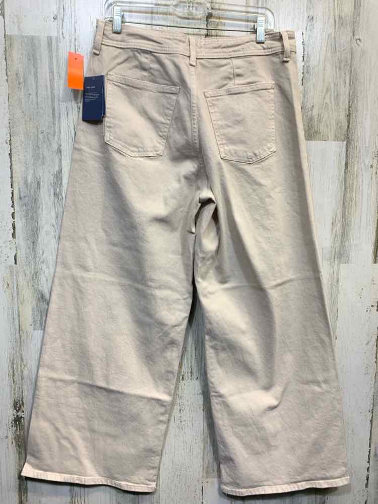 NWT Size 12 UNIVERSAL THREADS BOTTOMS Beige Denim Jeans/HIGH-RISE/WIDE LEG