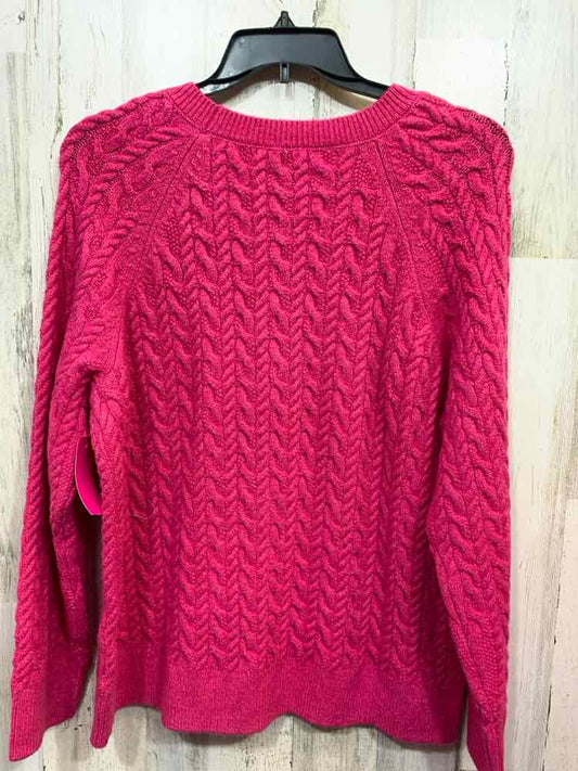 NWT ON 34TH Size XXL Tops Pink CABLE KNIT LONG SLEEVE CREW NECKLINE SWEATER