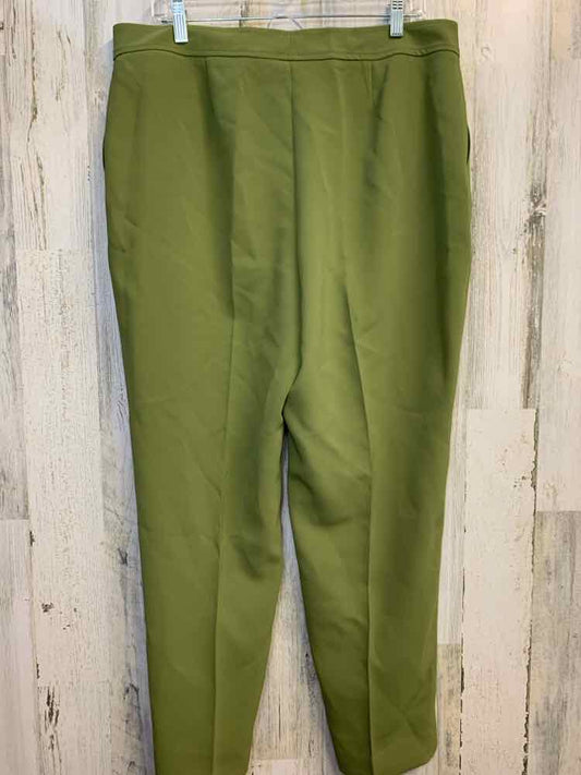 PRE-OWNED Size 14 ANNE KLEIN BOTTOMS Olive Solid PANTS Pants/OLIVE COLORED PANTS