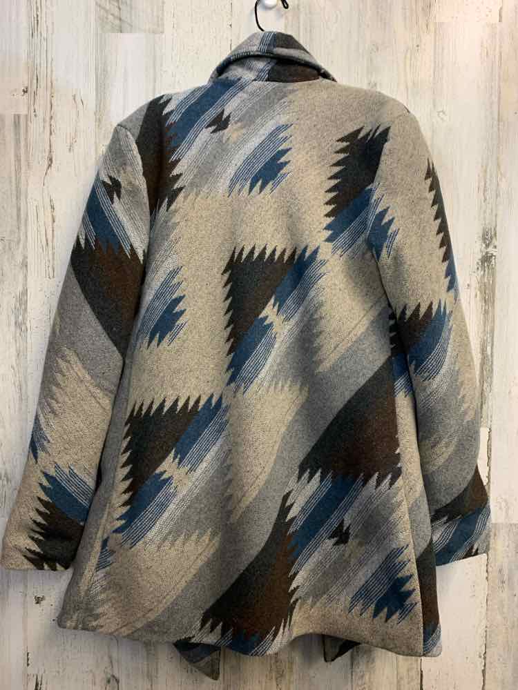 THREAD SUPPLY Tops Size L GRAY/BLU SOUTHWESTERN JACKET Jacket