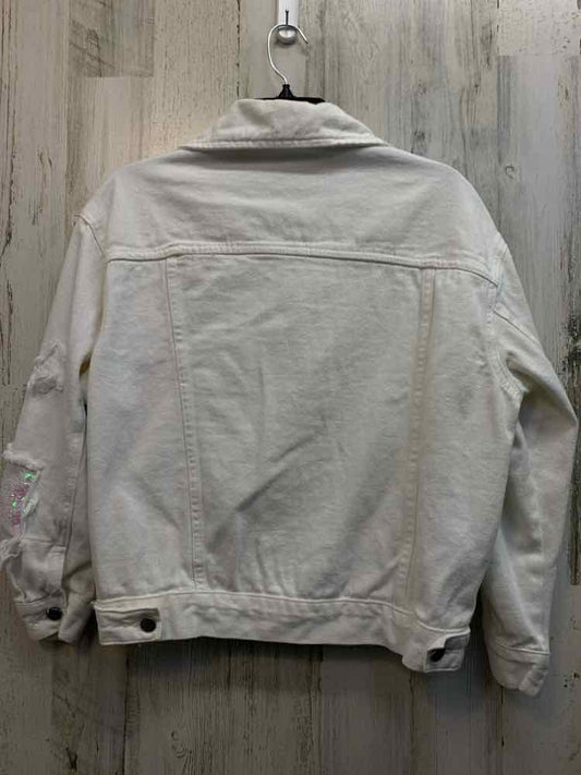 PRE-OWNED SAVANNA JANE JACKETS / COATS Size S White Denim Solid Jacket/WHITE JEA
