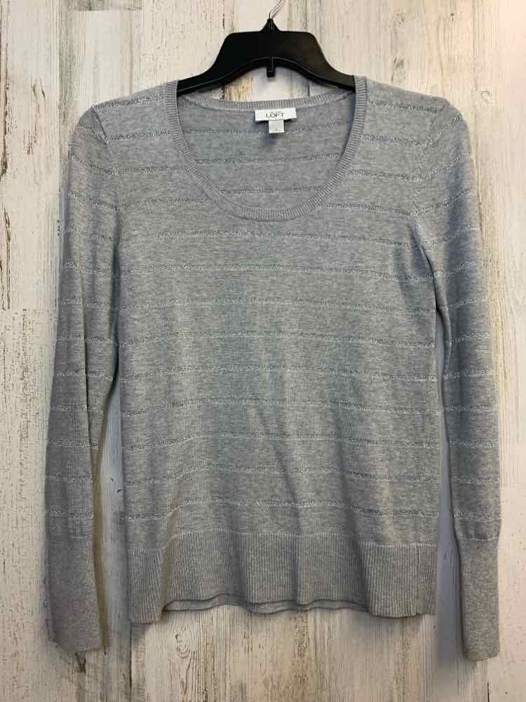 LOFT Tops Size S GRAY/SILVER Stripe SWEATER Sweater