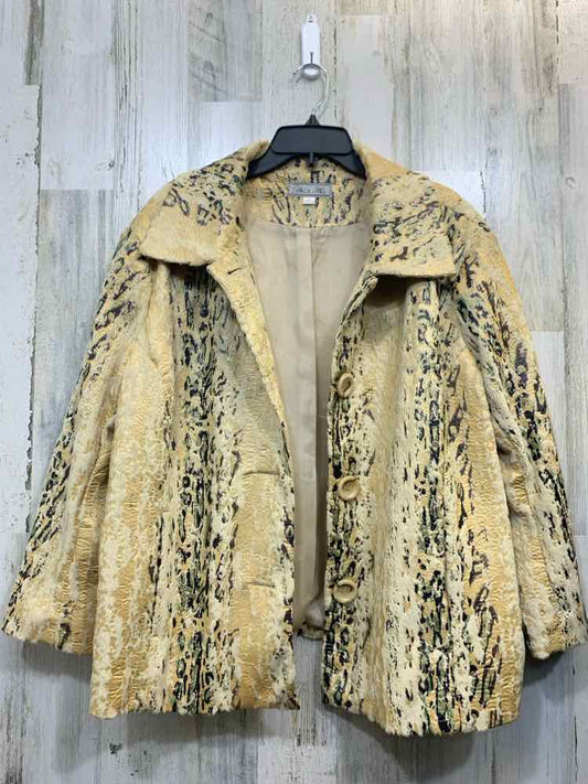 BIRCH HILL PLUS SIZES Size 2X YEL/BLK Animal Print JACKET Jacket