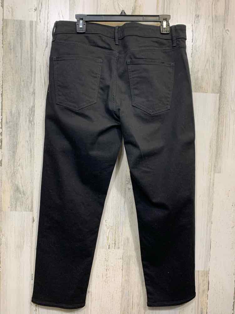 PRE-OWNED WHITE HOUSE/BLACK MARKET Size 12 BOTTOMS BLACK WIDE LEG SLIM ANKLE PAN