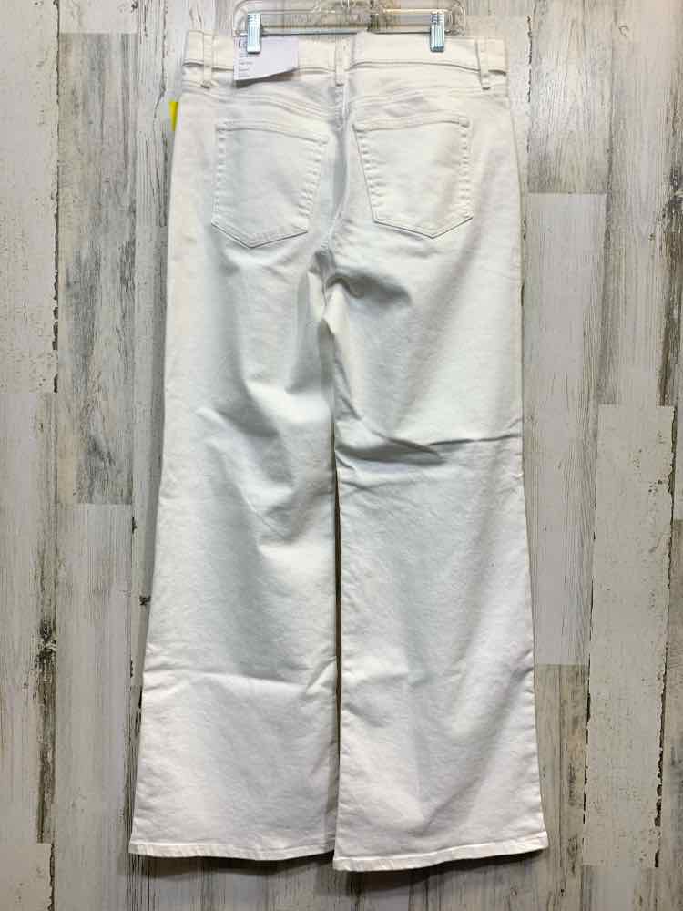 NWT Size 8 LOFT BOTTOMS White Solid WIDE LEG Pants/WHITE WIDE LEG PANTS