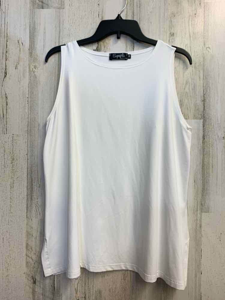 SYMPLI PLUS SIZES Size 18 White SLEEVELESS TOP