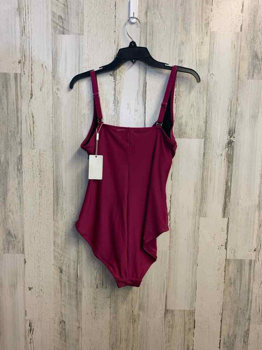 NWT MISS ADOLA Swimwear Size 14 BURGANDY 1 PC Swimsuit