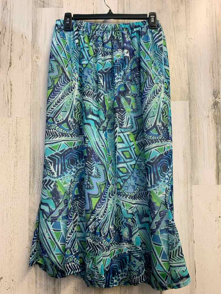 PRE-OWNED BON WORTH Dresses and Skirts Size XXL GRN/BLU ABSTRACT MAXI Skirt