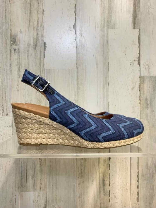 PRE-OWNED VIONIC SHOES Shoe Size 7.5 BLU ZIG ZAG WEDGE Shoes