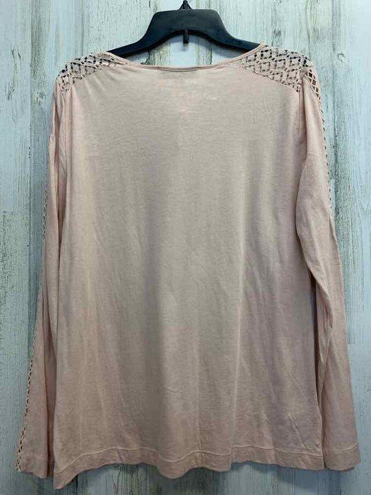 NWT LOFT Tops Size L SOFT PINK CROCHET LONG SLEEVES TOP/LONG SLEEVE SOFT PINK TO