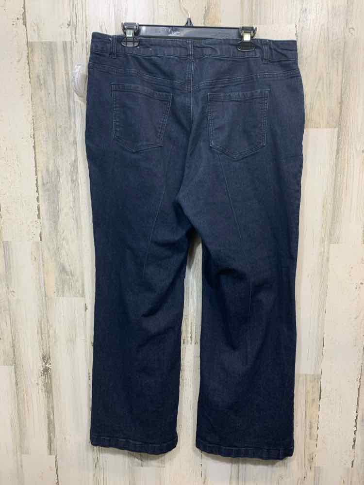 PRE-OWNED Size 10W D JEANS BOTTOMS DARK BLUE Denim DENIM WIDE LEG Jeans/DARK BLU