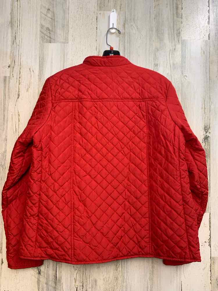 NWT KIM ROGERS JACKETS / COATS Size PXL Red LONG SLEEVES Jacket/QUILTED ZIP UP