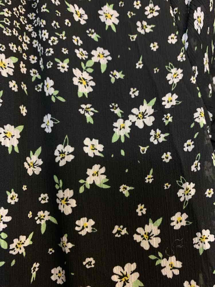 THIS & THAT Dresses and Skirts Size S BLK/WHT/YEL DAISIES LONG SLEEVES Dress