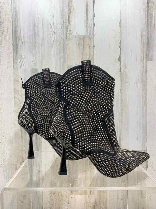 NWT INC SHOES Shoe Size 6 BLACK/SILVER Rhinestone RHINESTONE WESTERN Shoes/BLACK
