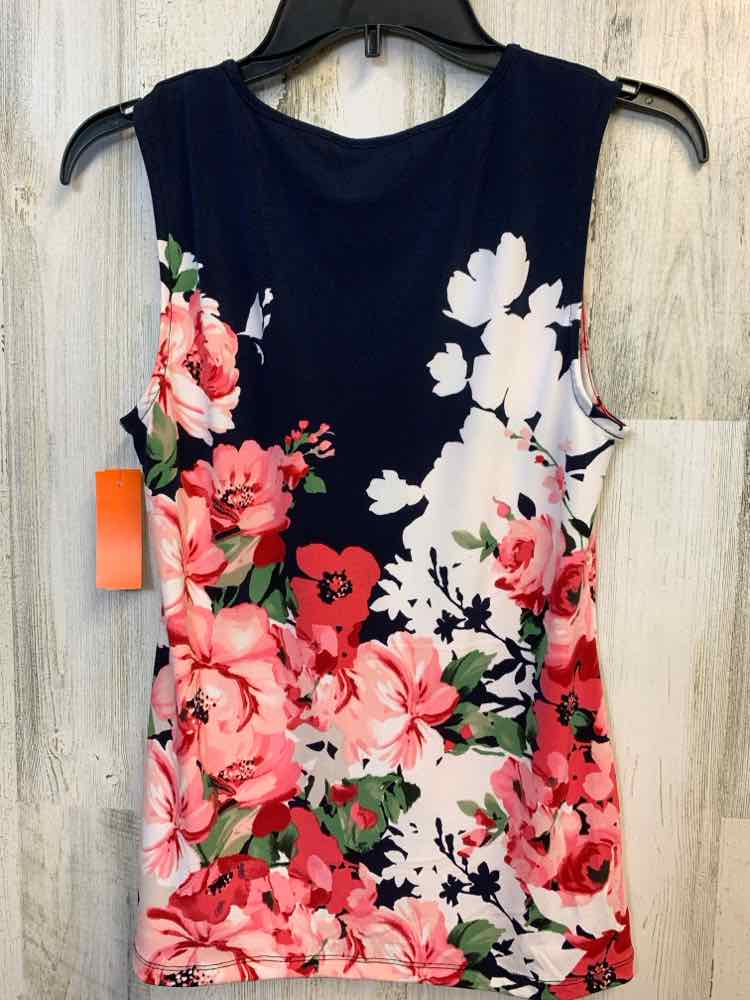 PRE-OWNED GRAYSON Tops Size S Navy Floral SLEEVELESS TOP