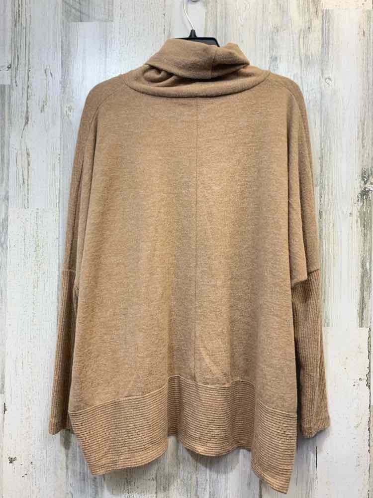 PRE-OWNED ZENANA Tops Size M Brown Solid SWEATER Sweater/HIGH NECK BROWN SWEATER
