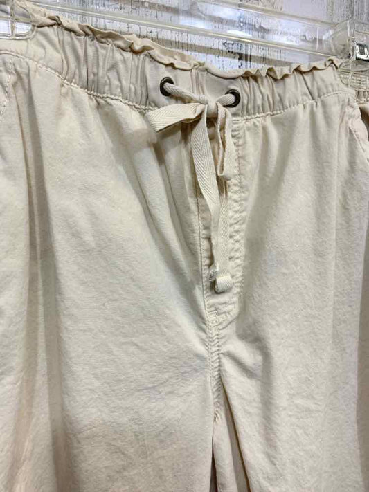 PRE-OWNED Size M SONOMA BOTTOMS Beige WIDE LEG/DRAWSTRING WAIST Pants