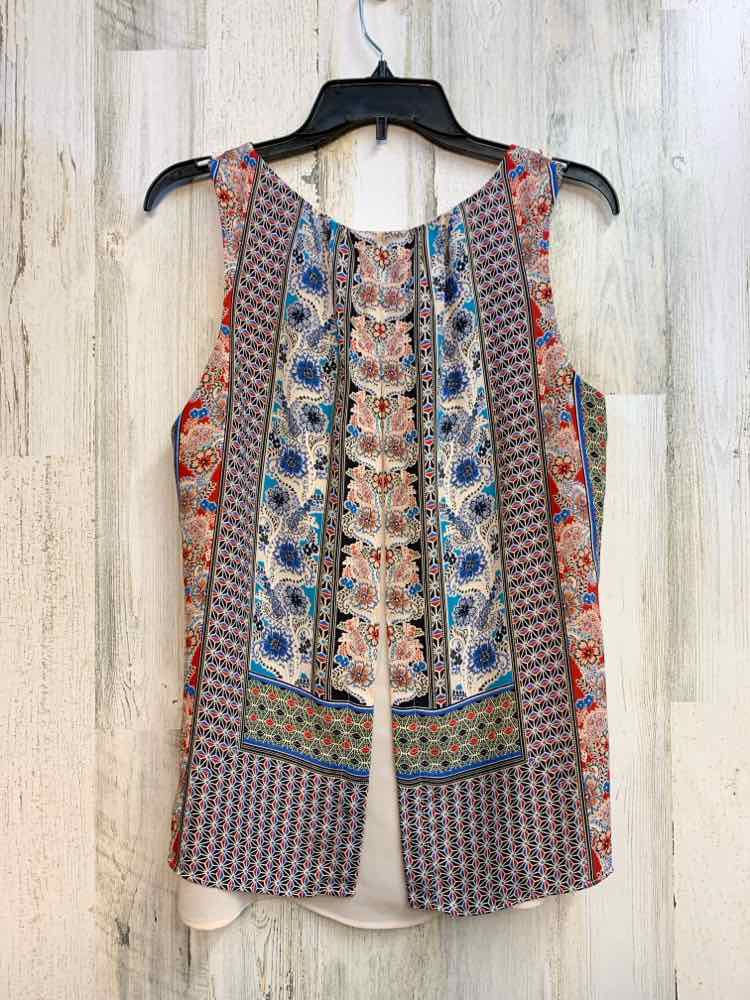 ROSE & OLIVE Tops Size S BEG/RED/BLU/BLK Floral SLEEVELESS TOP