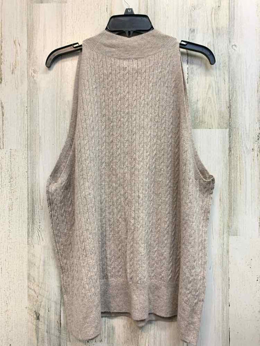 NWT A NEW DAY Tops Size PLUS LIGHT BROWN ROPE/CHAIN SLEEVELESS Sweater/LIGHT TAN