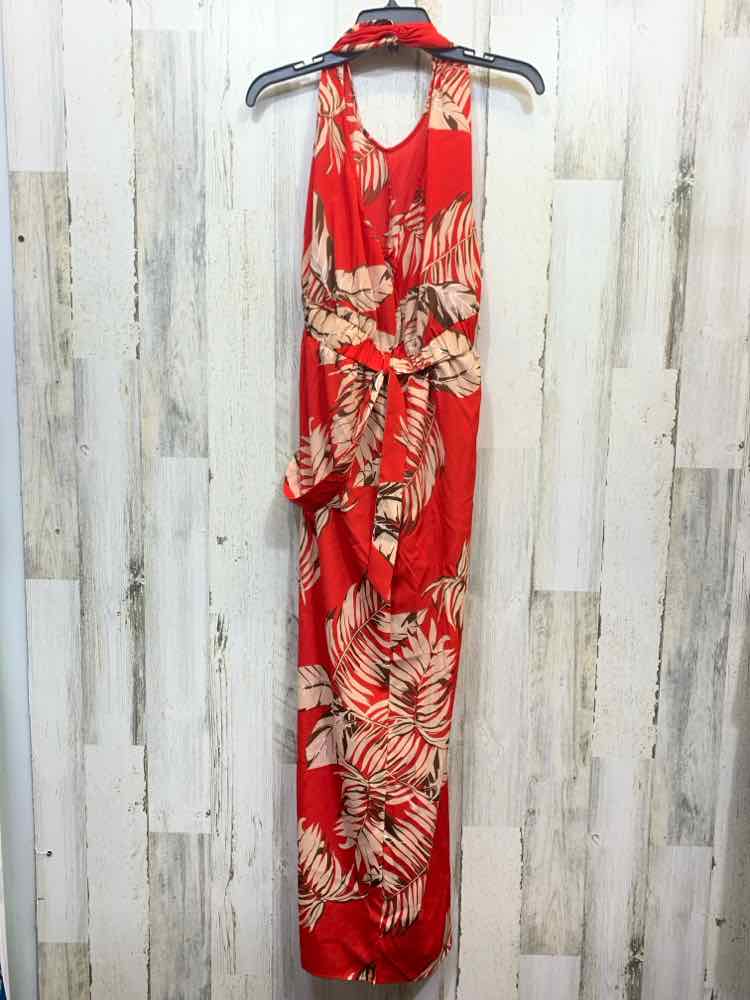 PRE-OWNED Size S Dresses and Skirts RED/BGE LEAVES HALTER Jumper