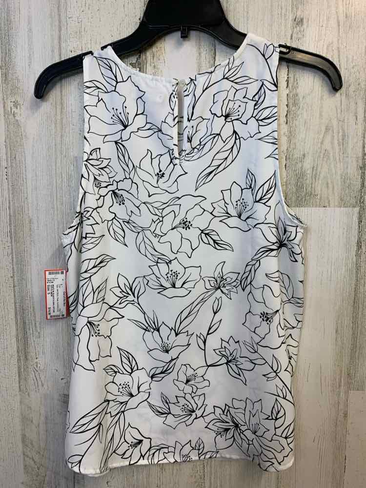 14TH & UNION Tops Size S WHT/BLK Floral SLEEVELESS TOP