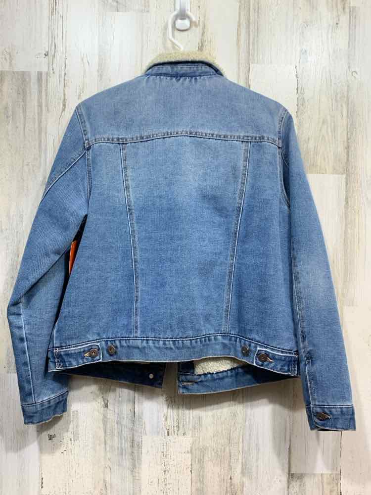 PRE-OWNED TRUE CRAFT/SHERPA LINED DENIM BUTTON UP JACKET