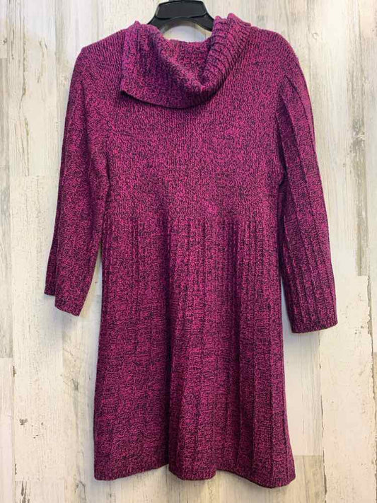 PRE-OWNED STYLE & CO Tops Size XL PURPLE/BLK Solid Sweater/SOLID PATTERN OF PURP