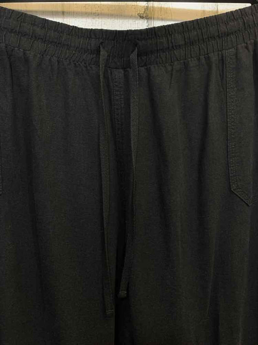 PRE-OWNED Size 26/28 CATO BOTTOMS Black Solid FLOWY Pants/BLACK FLOWY LINEN PANT