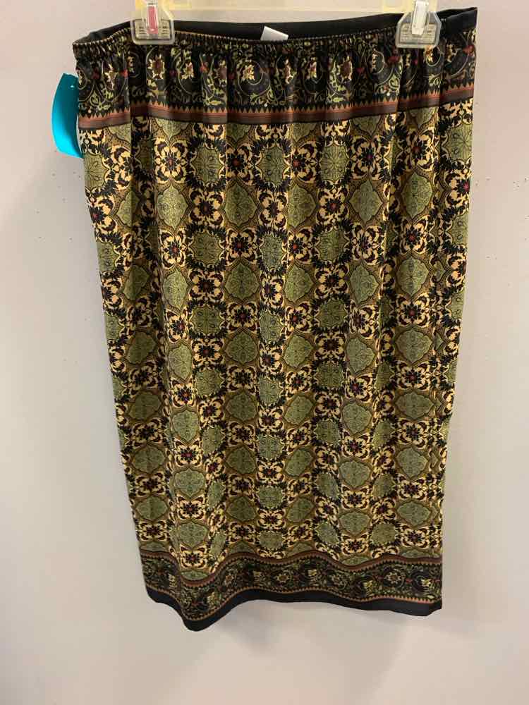 SAG HARBOR Dresses and Skirts Size 14 red/blk/yel/brn/grn Floral Skirt
