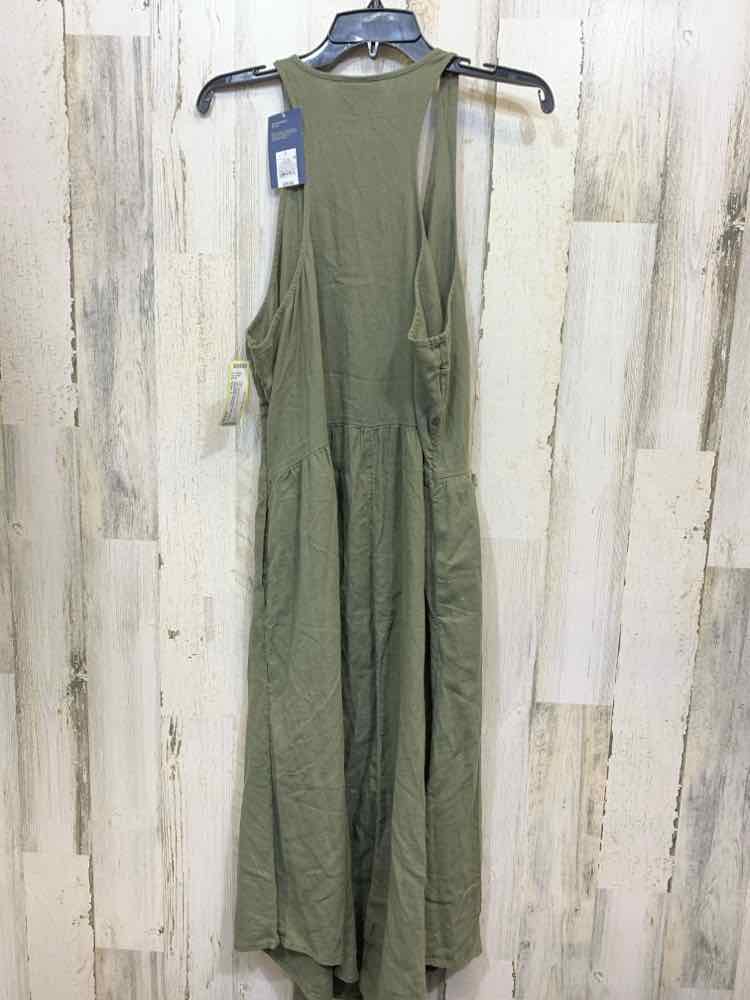 NWT UNIVERSAL THREADS Size L Olive SLEEVELESS NIDI W/POCKETS Dress