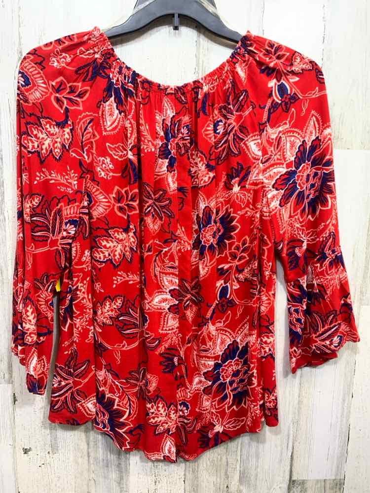 PRE-OWNED NEW DIRECTIONS/PEASANT STYLE FRONT KEYHOLE BELL SLEEVE SMOCKED NECK