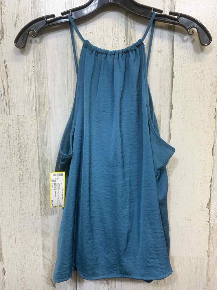 PRE-OWNED PINK ROSE Tops Size L DEEP BLUE Solid TANK TOP Tank Top/DEEP BLUE TANK