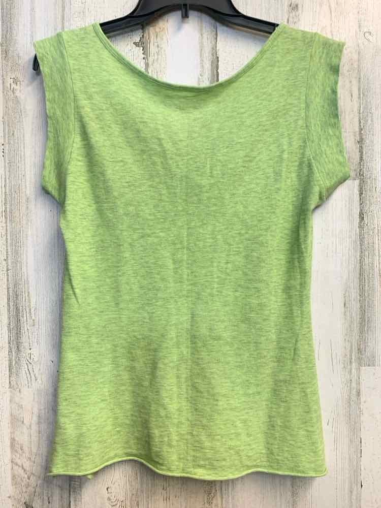 PRE-OWNED FREE PEOPLE Tops Size M Lime Green CAP SLEEVE TOP