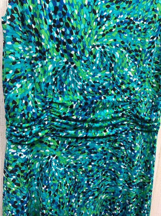 PRE-OWNED DRESS BARN Dresses and Skirts Size 12 GRN/TEAL/BLK/WHT/BLUE Dress/SPEC