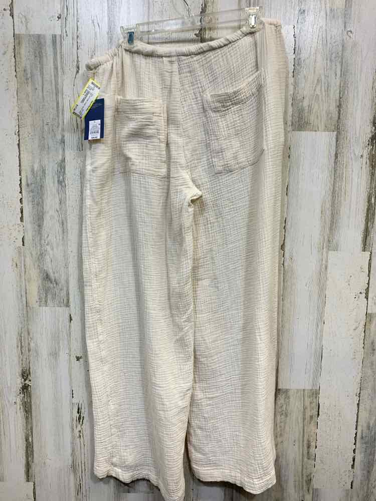 NWT Size L UNIVERSAL THREADS BOTTOMS Cream GAUZE WIDE LEG Pants