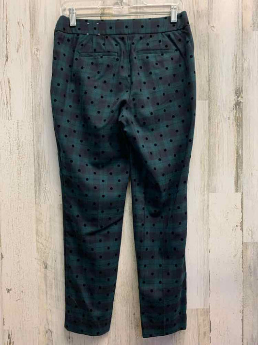 PRE-OWNED Size 4P TALBOTS BOTTOMS GREEN/BLUE/BLACK Plaid PANTS Pants/PLAID (DARK