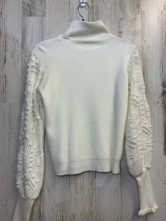 PRE-OWNED AQE FASHION Tops Size S White Solid LONG SLEEVES Sweater/WHITE LONG SL