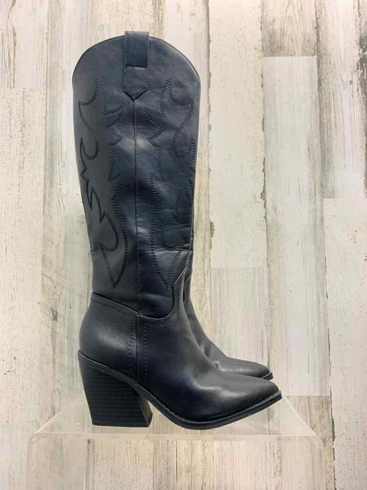 PRE-OWNED Black Size 6 Shoes/BLACK COWGIRL WESTERN SHAFT HEIGHT BOOTS. SHAFT HAS