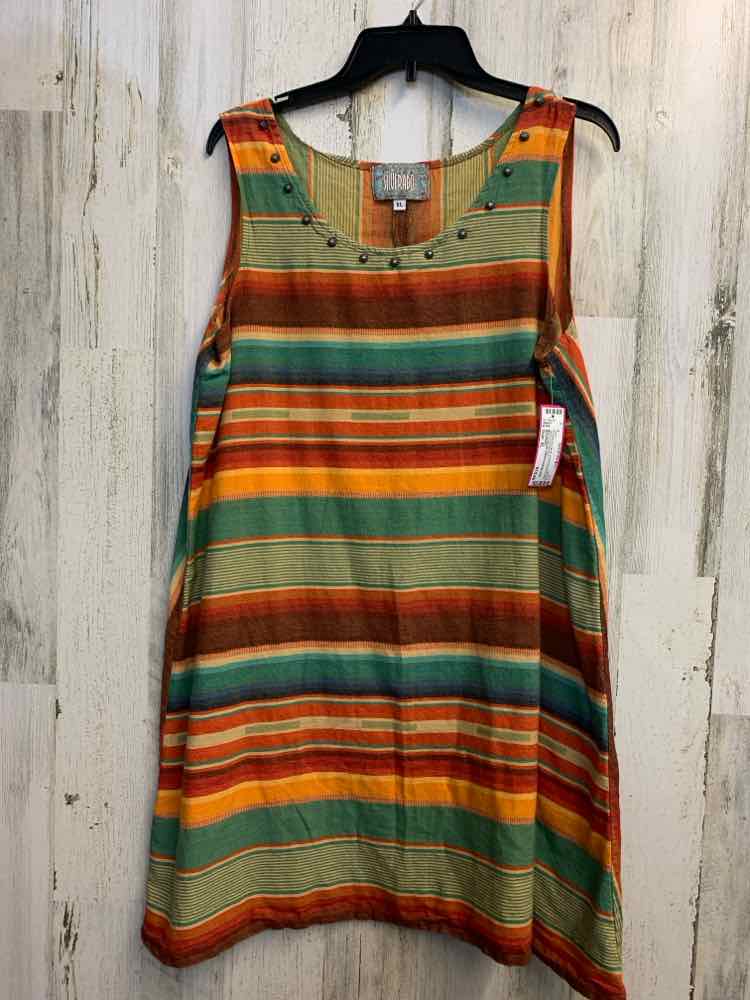 SILVERADO Dresses and Skirts Size XL YEL/RED/GRN/ORG Stripe SLEEVELESS Dress