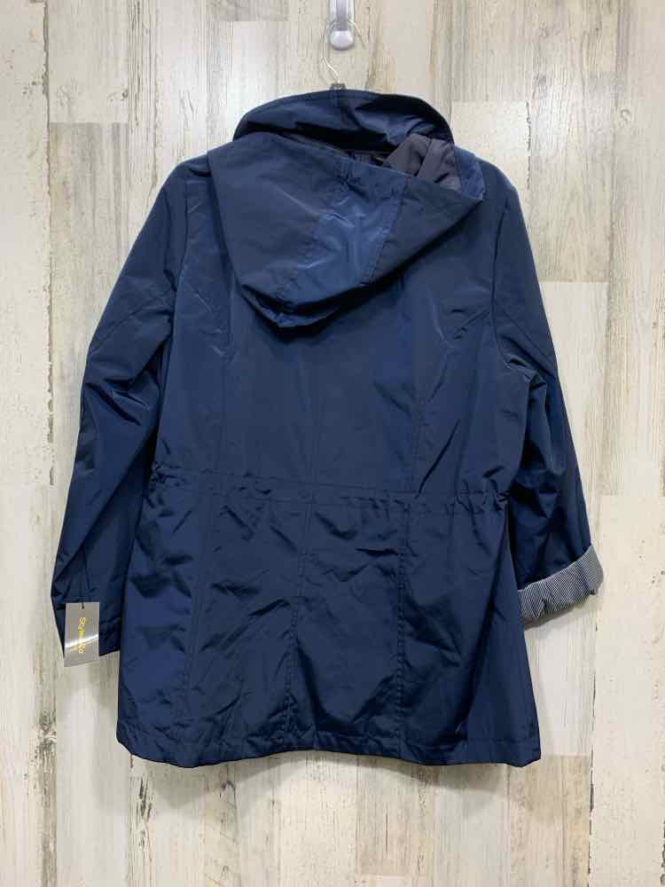 NWT STYLE & CO Size 1X JACKETS / COATS Navy LONG SLEEVE BUTTON UP & ZIP