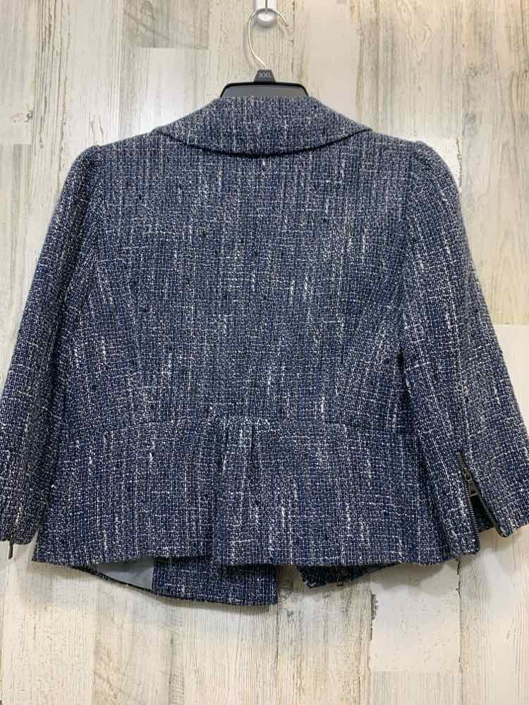 CLASSIQUES ENTIER Tops Size S BLU/GRAY TWEED JACKET Jacket