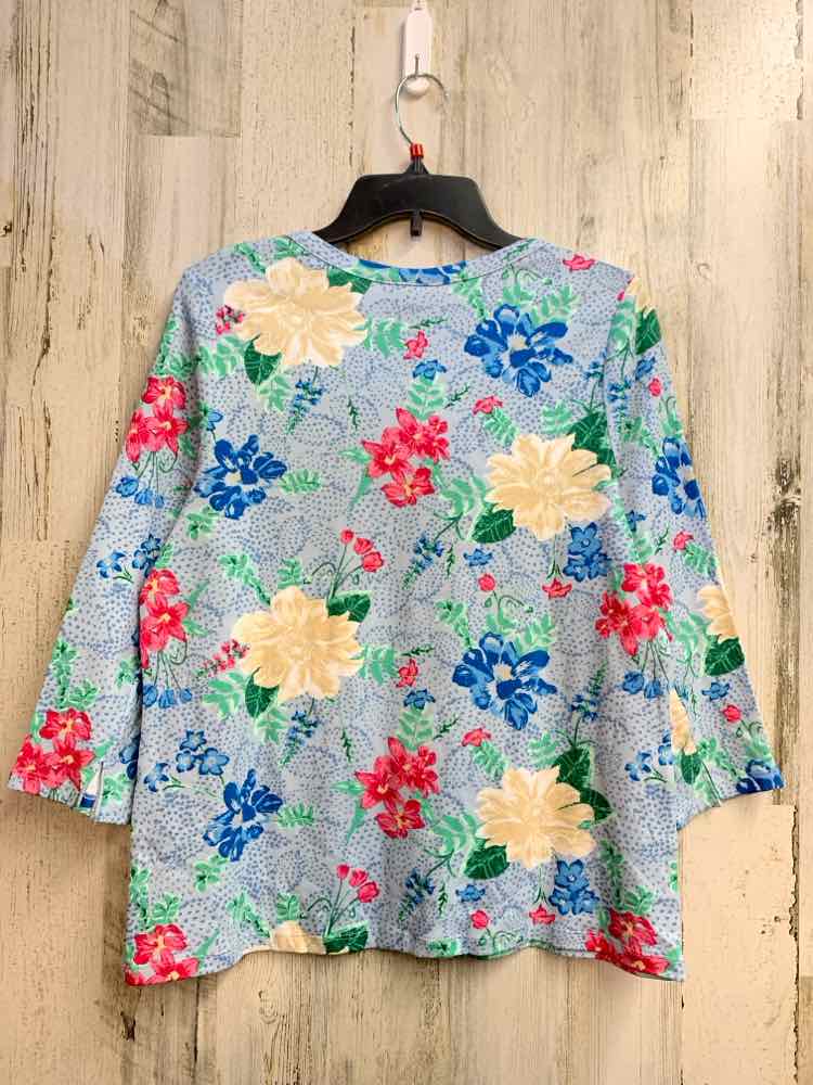 NWT STYLE & CO Tops Size PXL BLU Floral LONG SLEEVES TOP